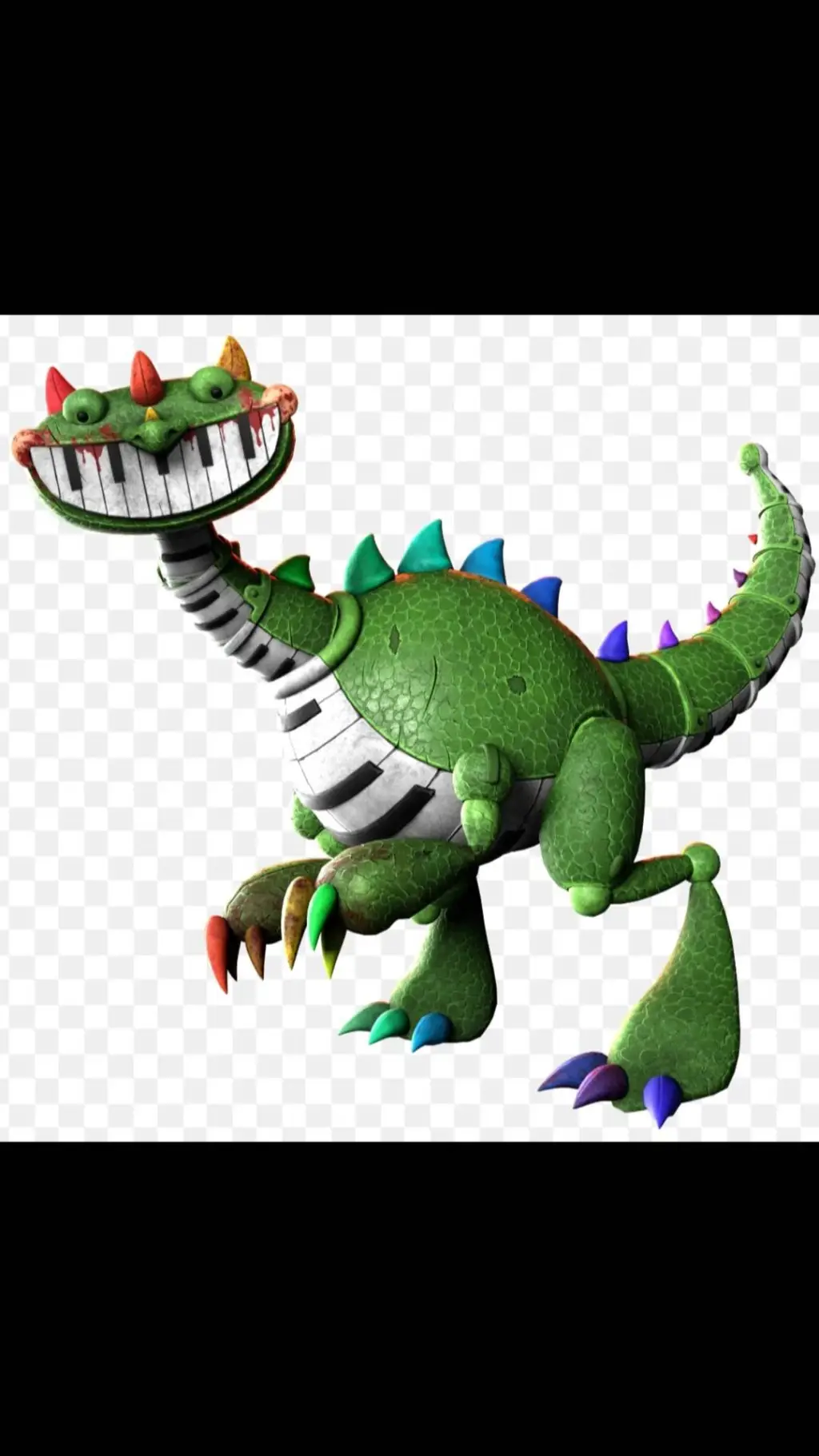 ai character: pianosaurus💚💚 background