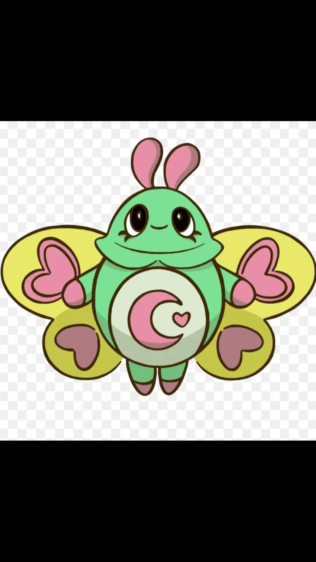 ai character: love bug💚🩷💛 background