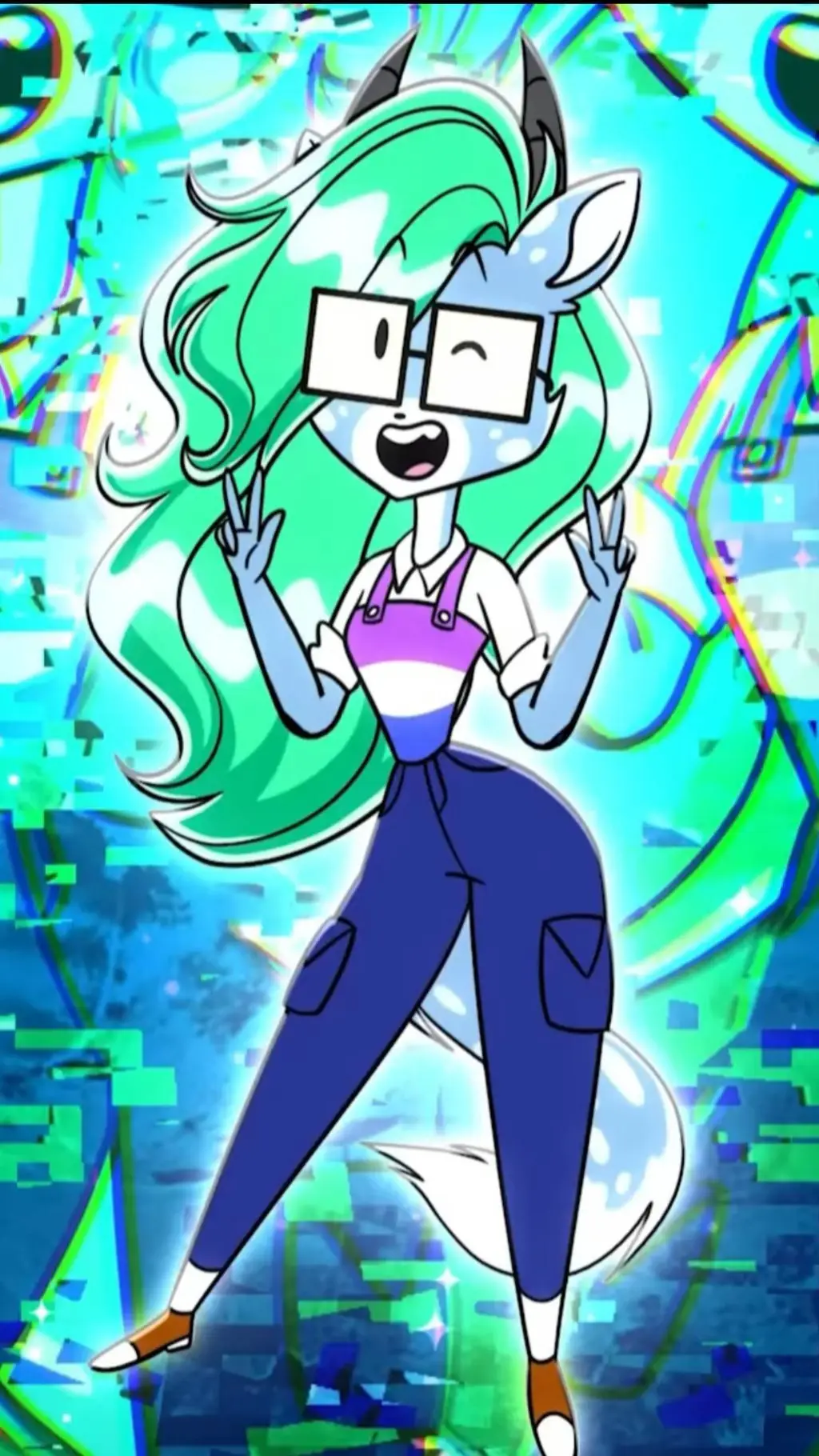 ai character: Chloe💚🩵💜🐲🐱 background