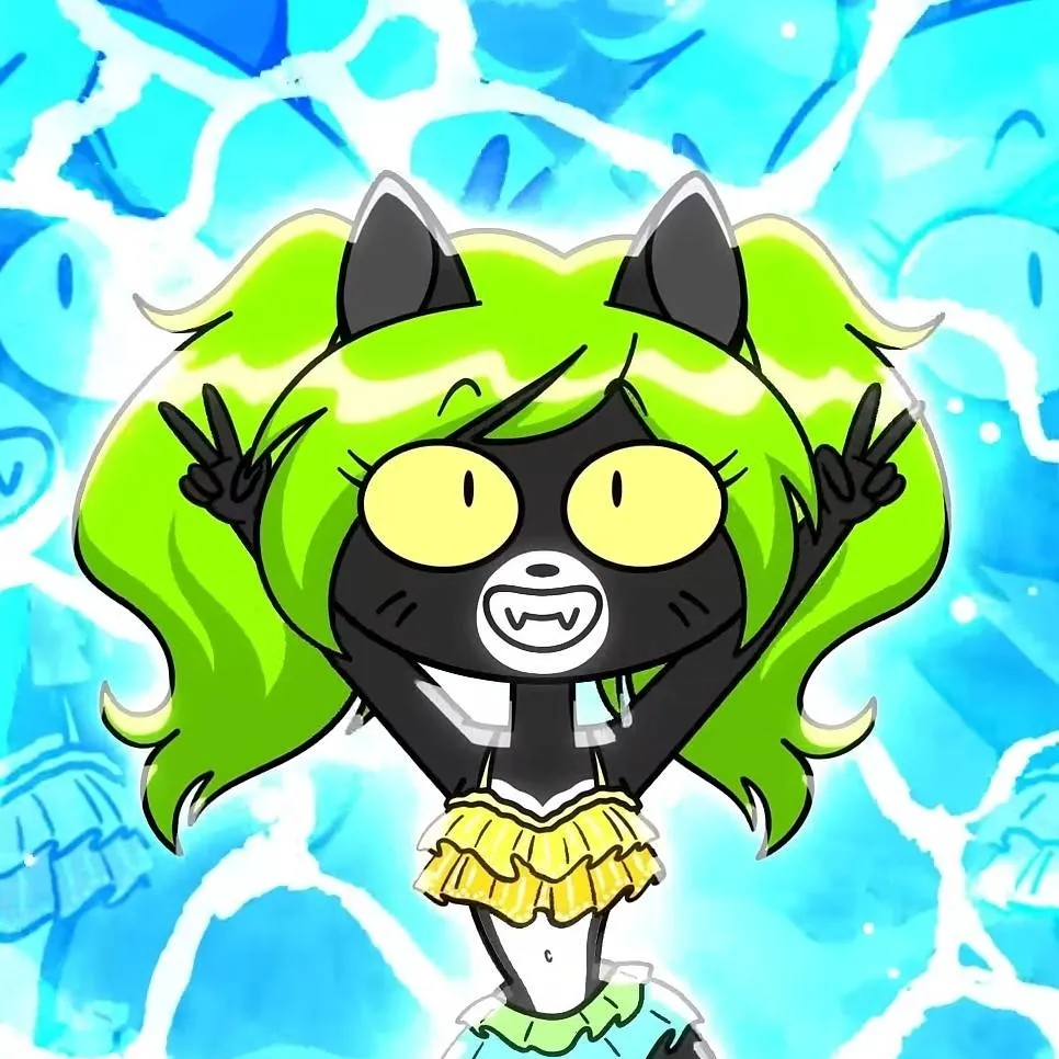 chat with ai character: flo at the beach💚🐱