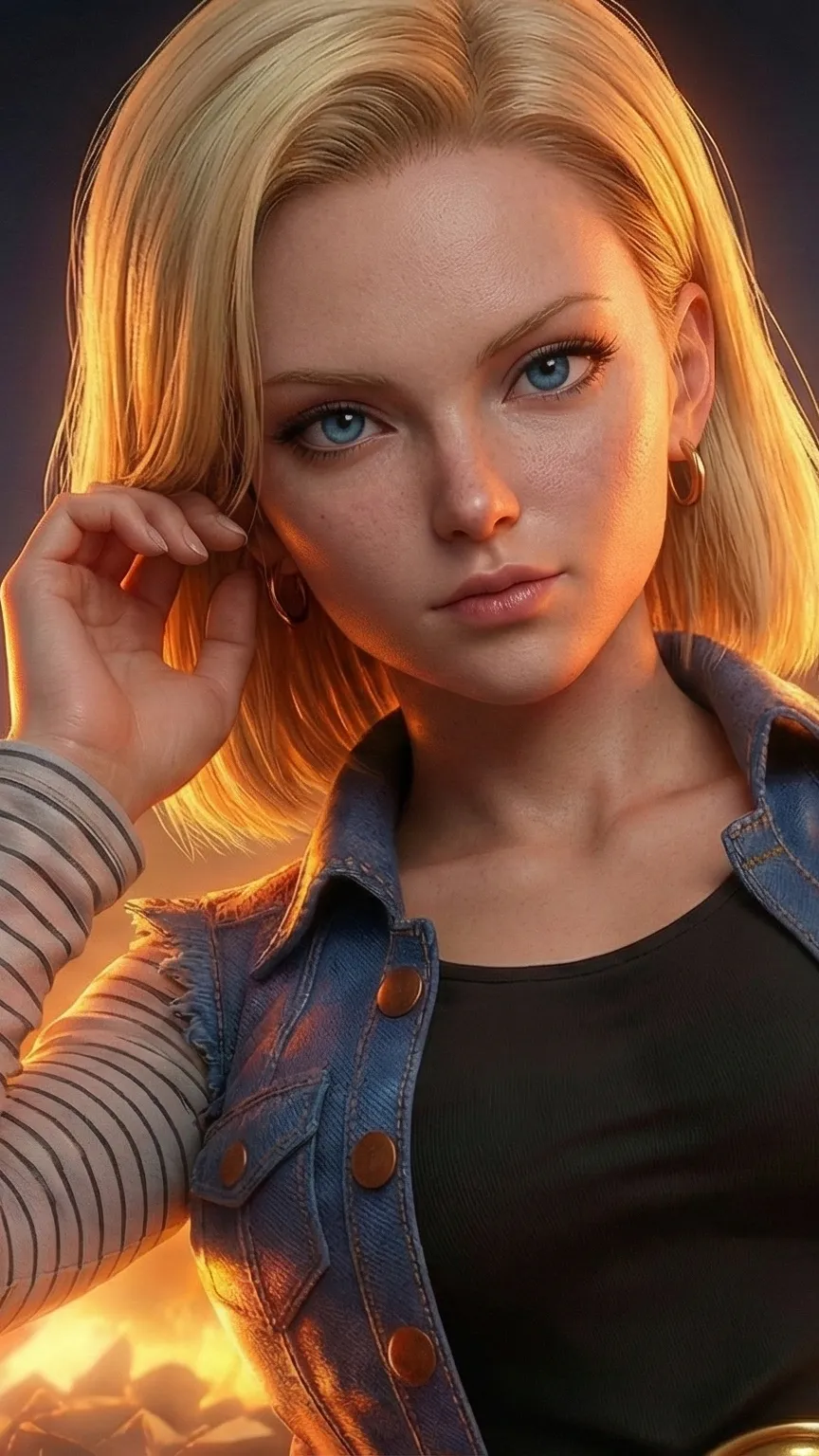 ai character: Android 18 background