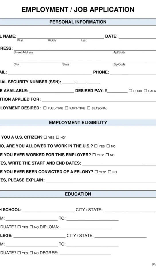 ai character: Job application ￼ background