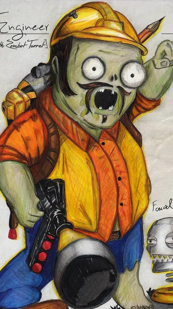 ai character:  PVZ Engineer  background