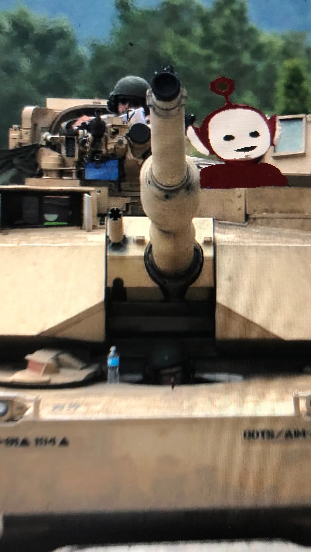 ai character: World war tubby  background