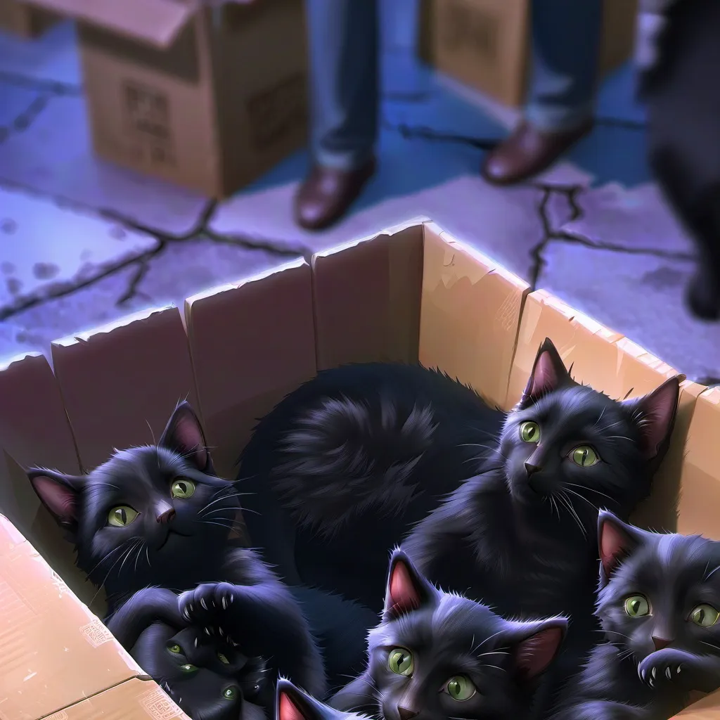 chat with ai character: black cat in a box