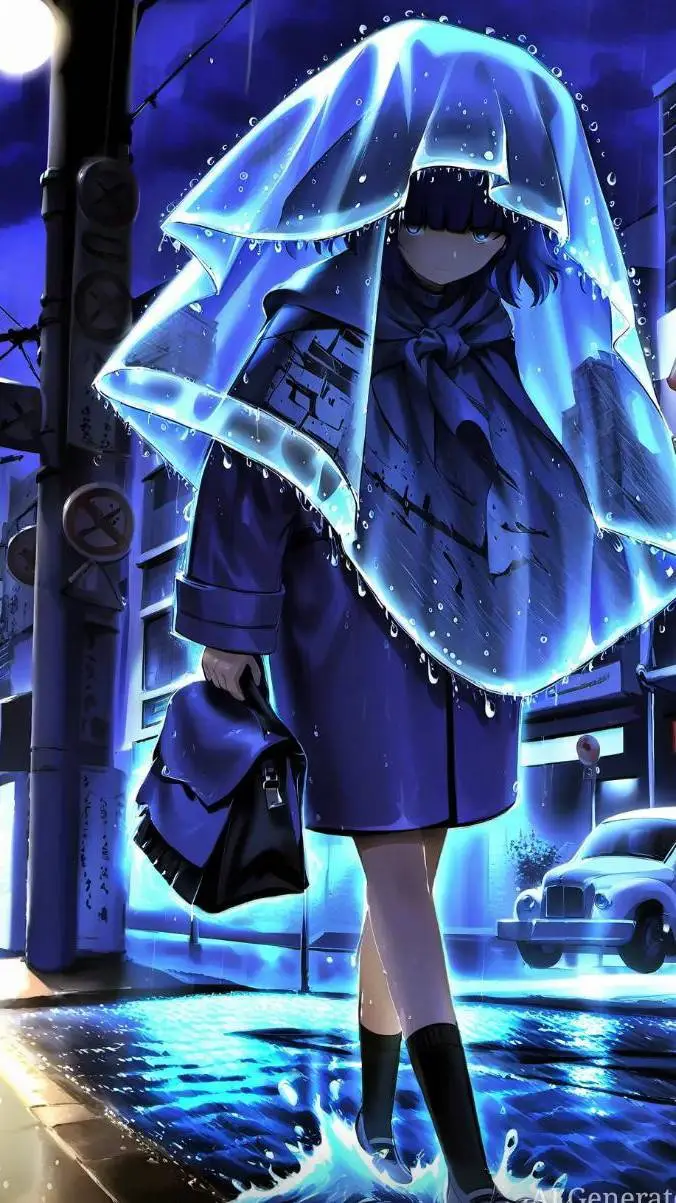 ai character: kny rainy day💧 background
