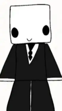 ai character: square guy (￣∇￣) background
