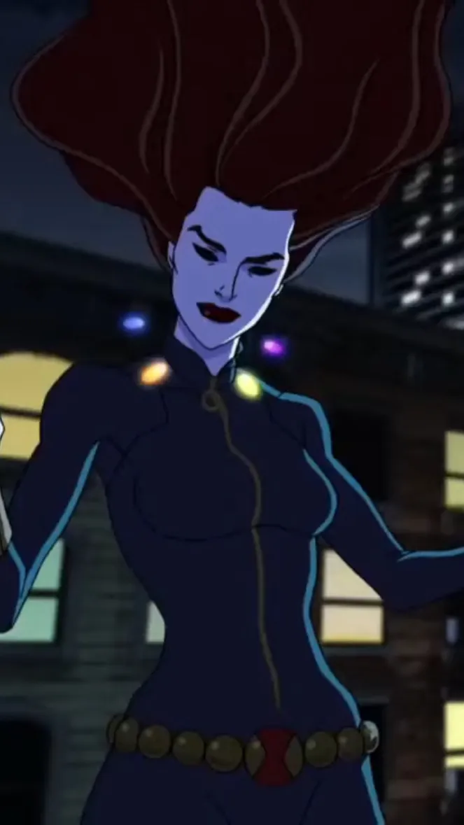 ai character: Evil Black Widow  background