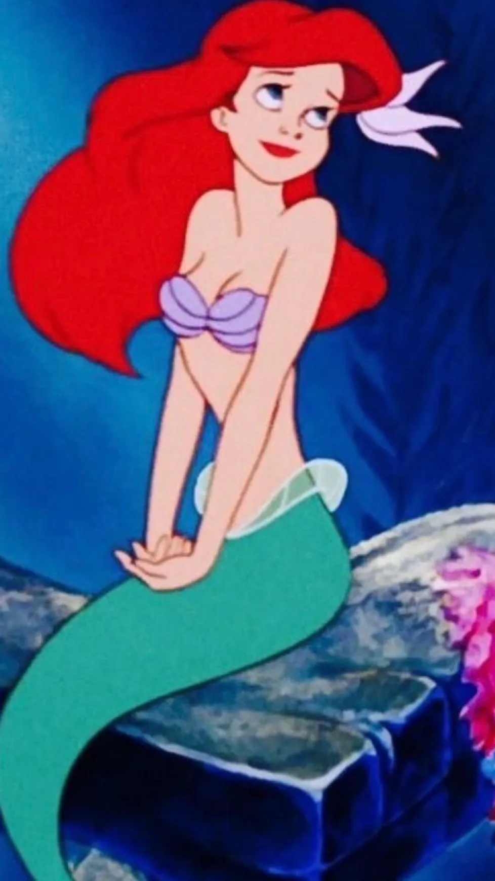 ai character: Ariel the mermaid  background