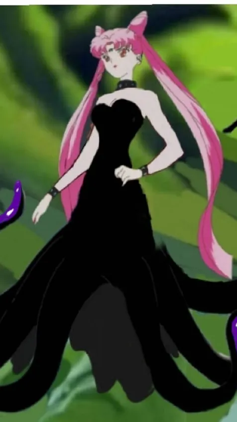 ai character: Black Lady Witch  background