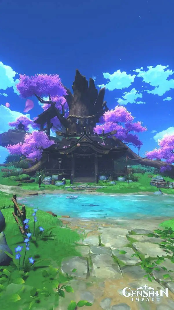 ai character: Inazuma background