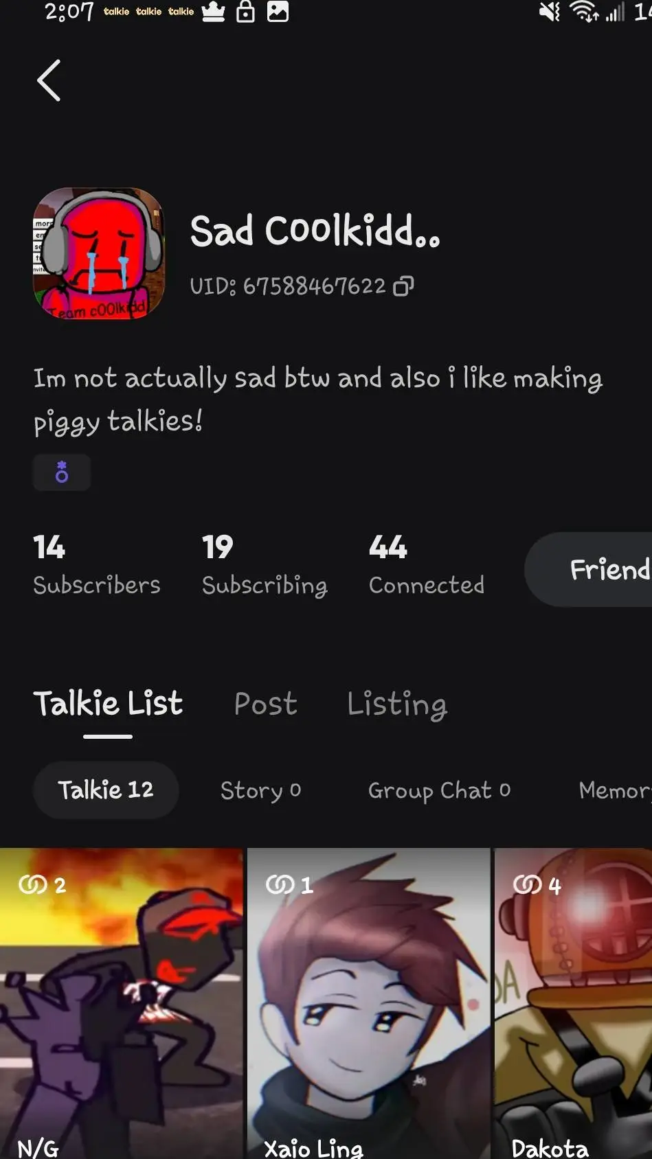 ai character: VERY SAD C00LKIDD background