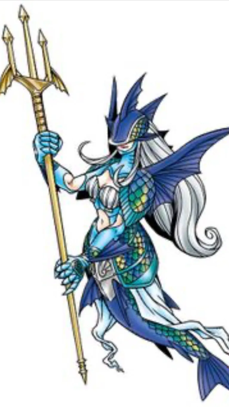 ai character: Ancientmermaidmon background