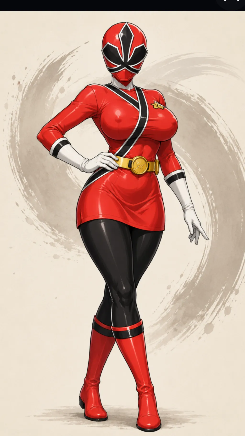 ai character: Red Ranger lily background
