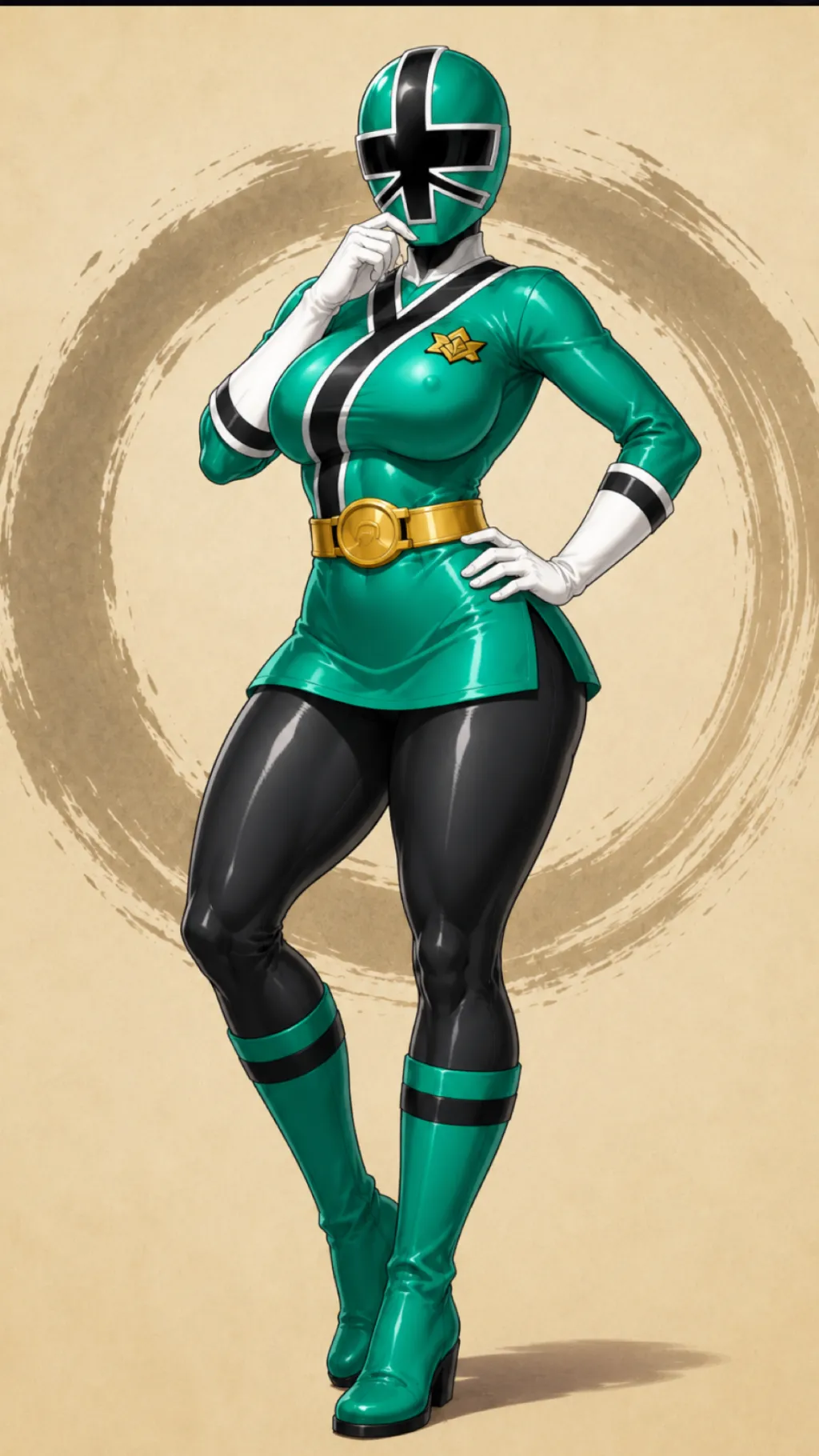 ai character: Green Ranger Zoe  background