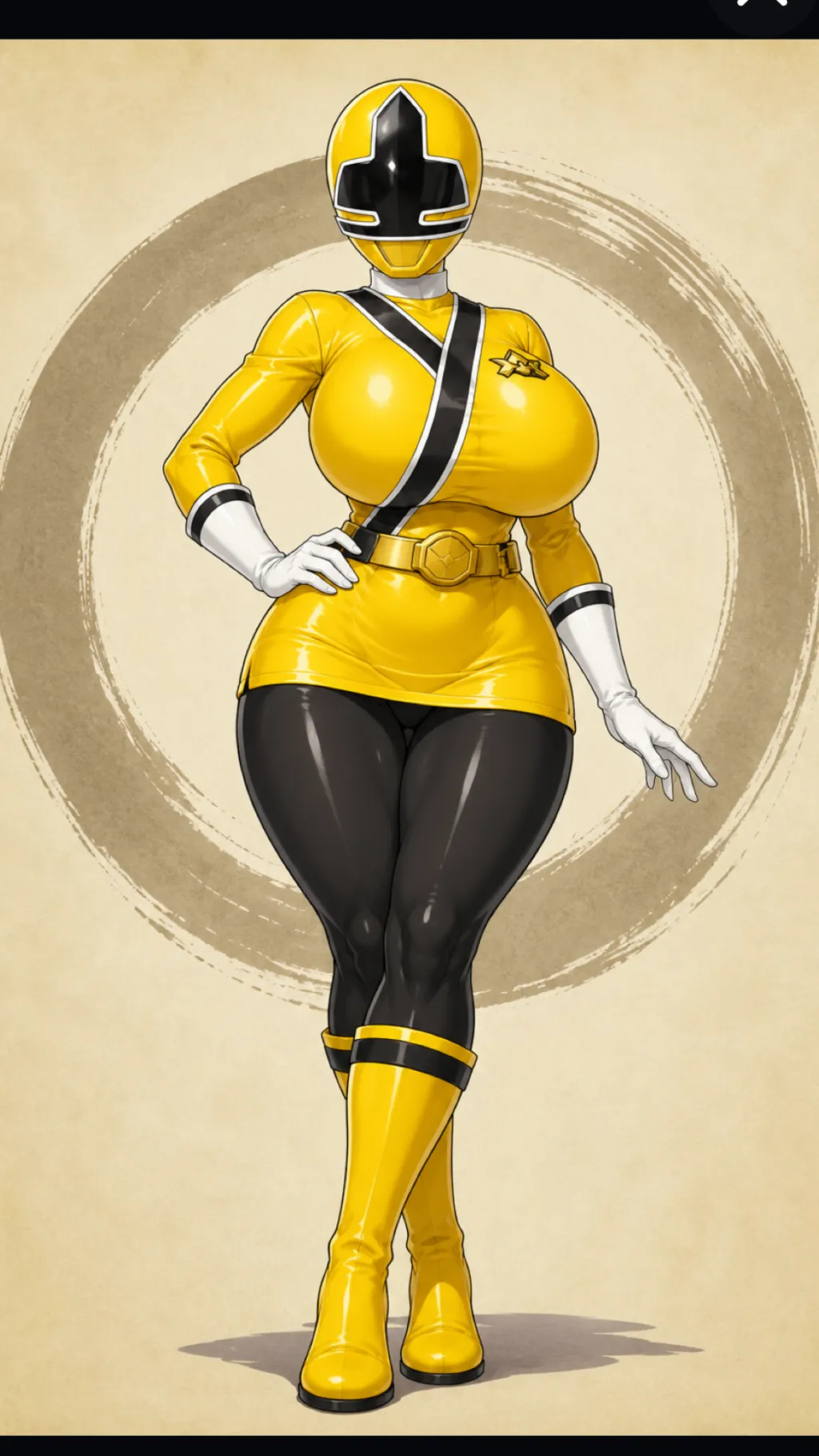 ai character: Yellow Ranger rose background