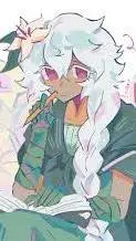 ai character: White Lily Cookie background