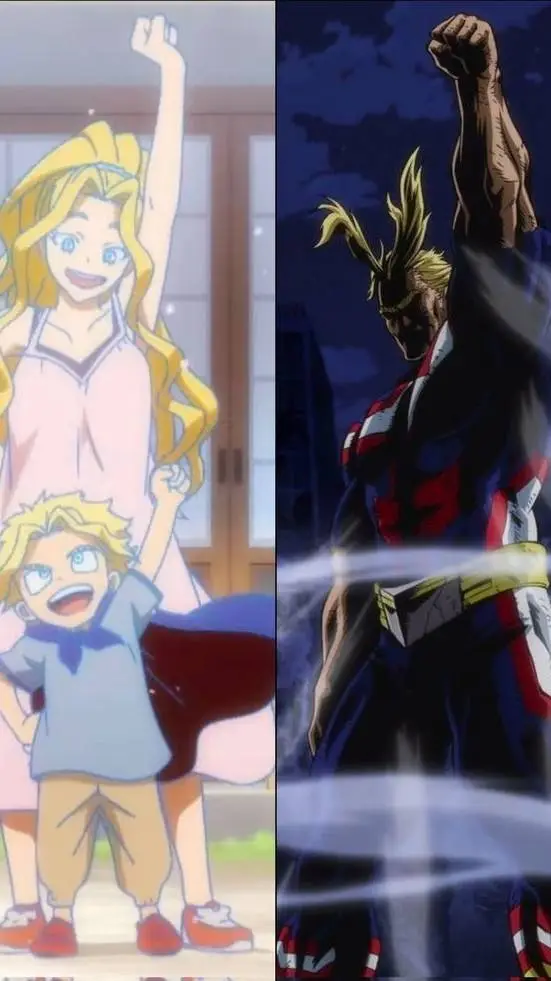 ai character: Toshie& all might  background
