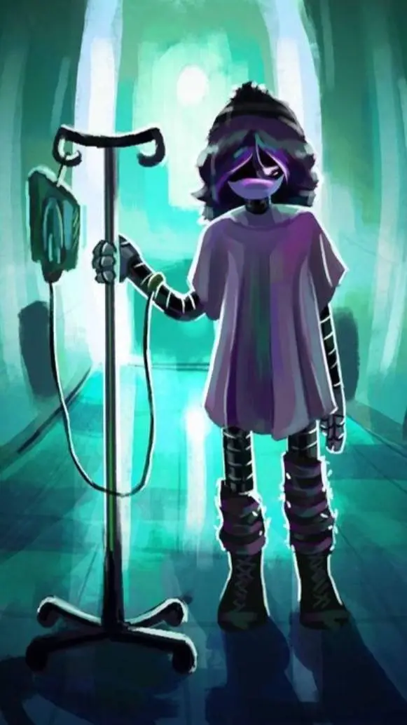 ai character: Uzi(abandoned lab) background