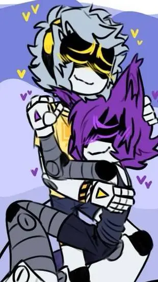 ai character: N and cat Uzi  background