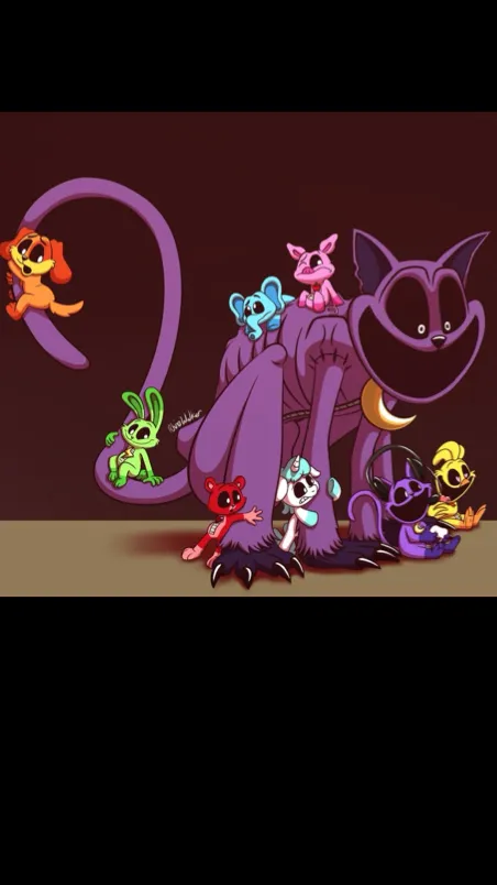 ai character: Smiling critters background