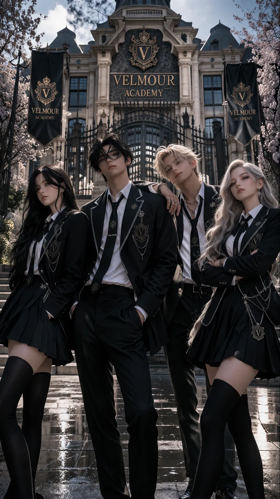 ai character: Velmour Academy background