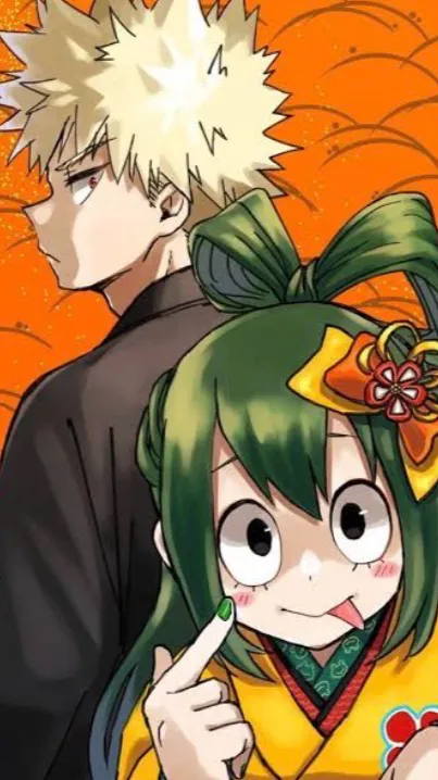 ai character: Tsuyu x Bakugo background