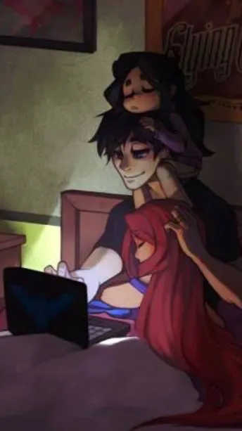 ai character: Robin x StarFire background