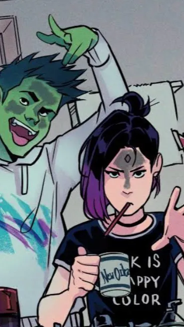 ai character: Beast Boy x Raven background