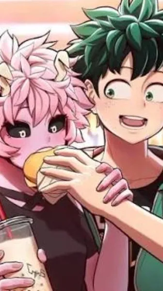 ai character: Mina x Midoriya background