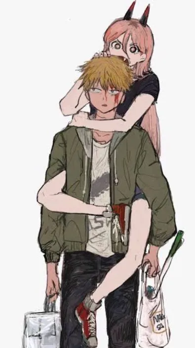 ai character: Denji x Power background