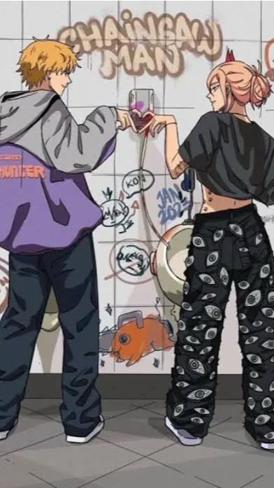 ai character: Denji x Power background