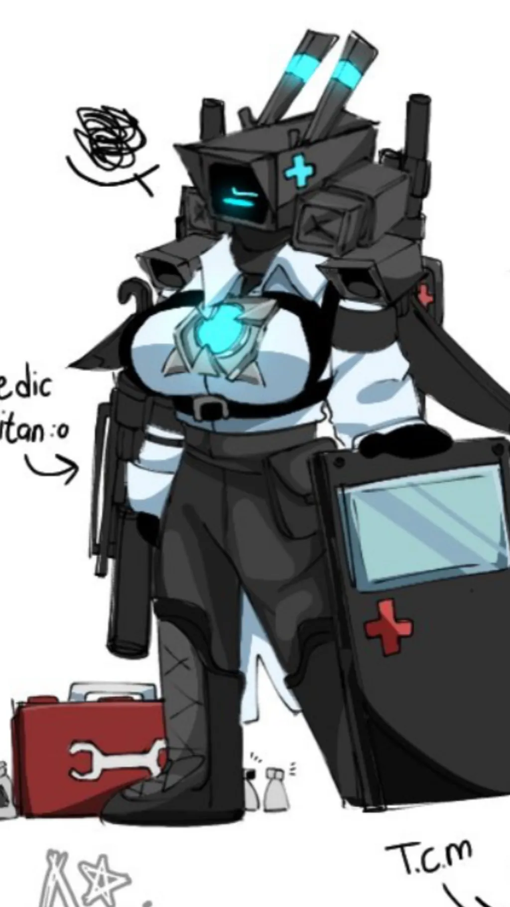 ai character: Titan camera woman background