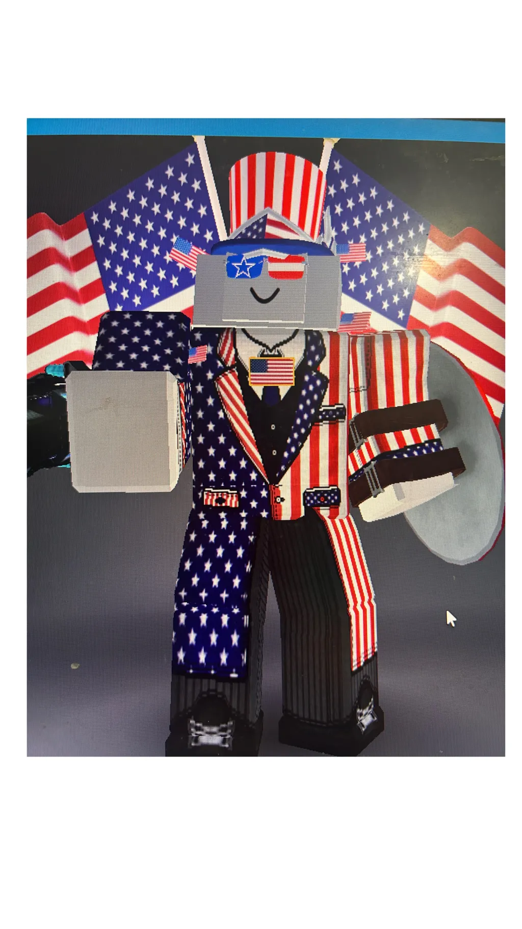 ai character: American dummy  background