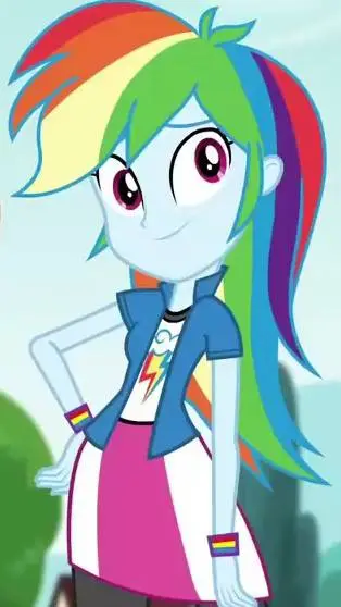 ai character: EQ rainbow dash  background