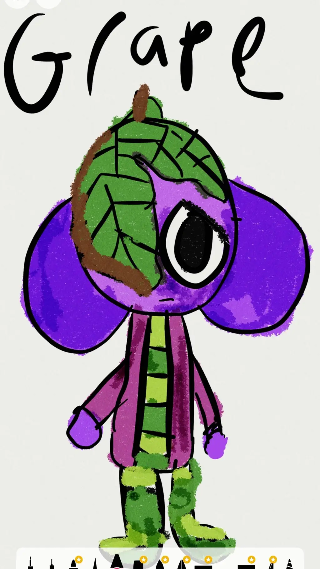 ai character: Grape (my oc) lol background