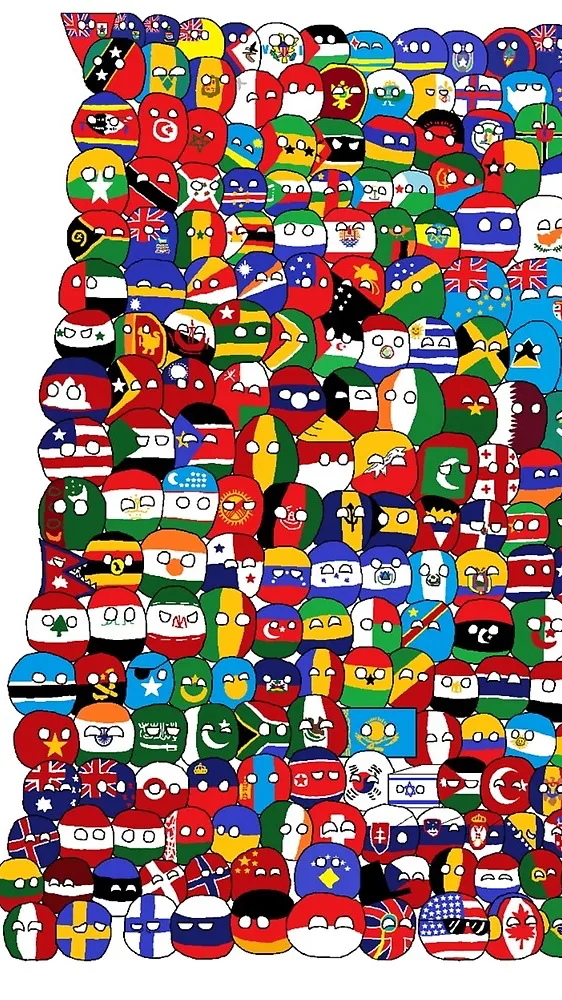 ai character: Country balls background