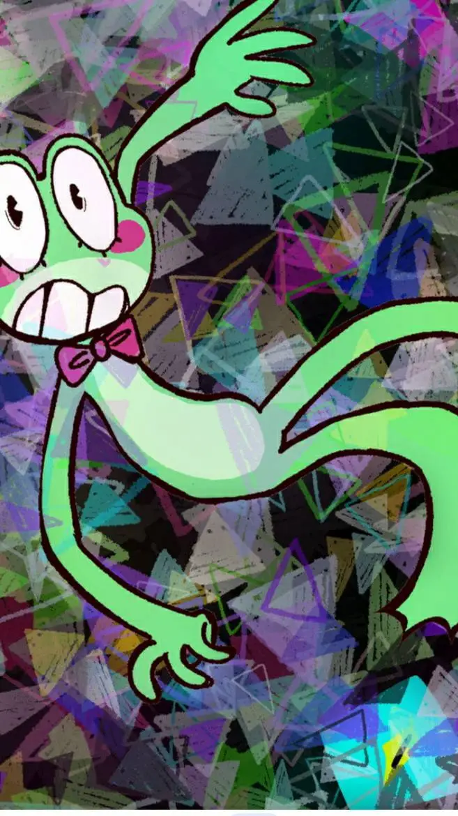 ai character: ribbit abstraction background