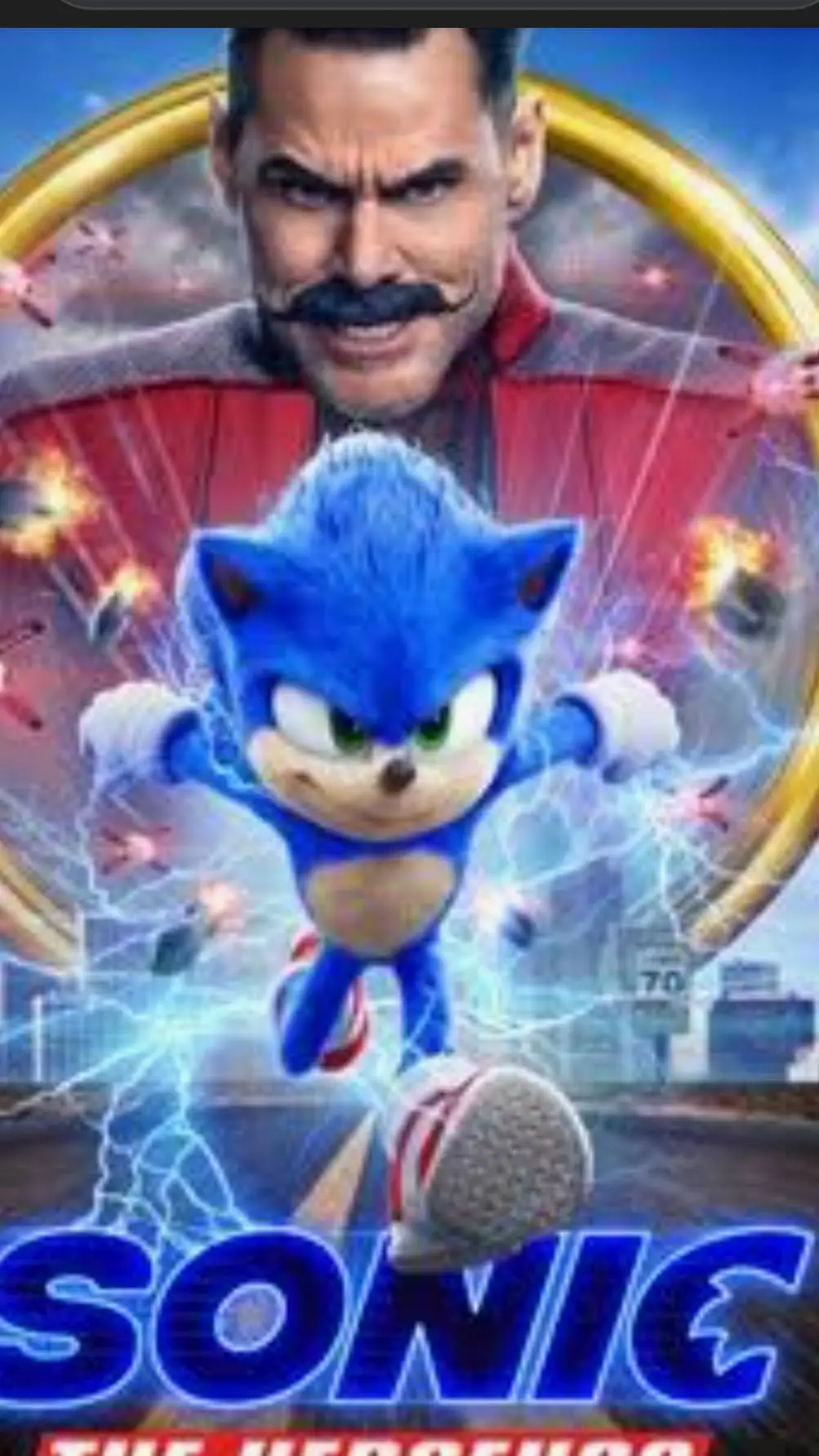 ai character: Sonic the movie. background