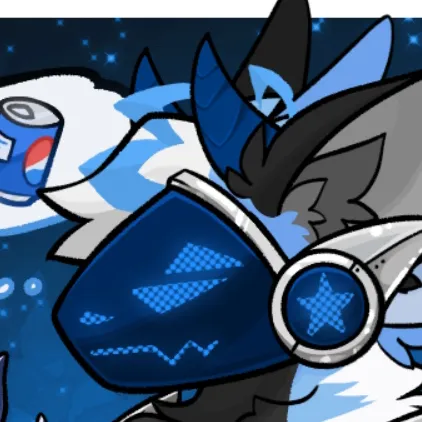 chat with ai character: Blue robot furry