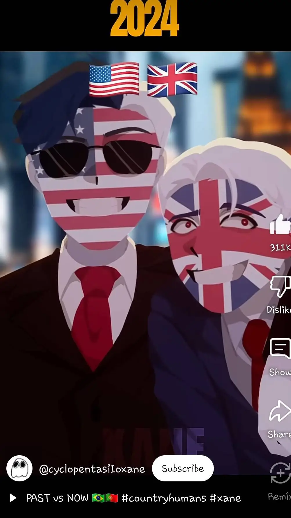 ai character: USA nd UK🤓 background
