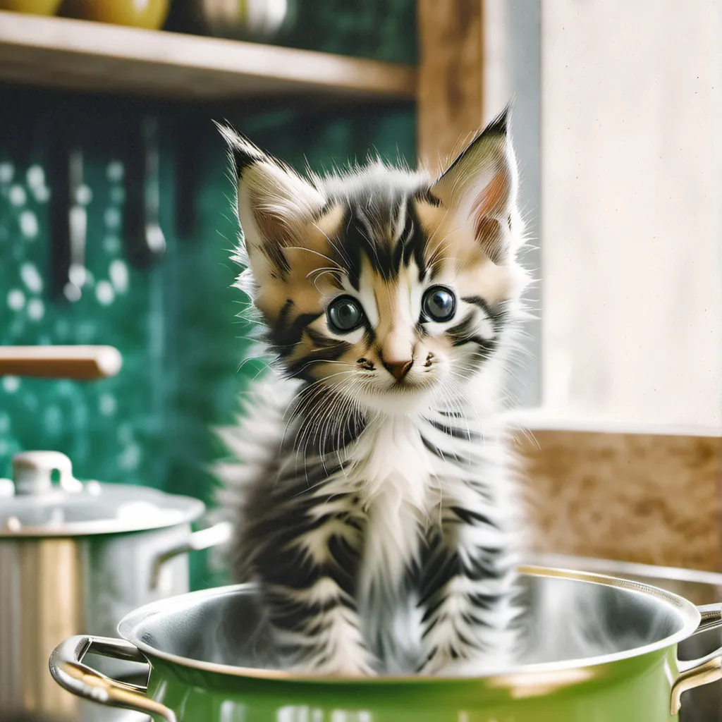 chat with ai character: Kitten kitchen!