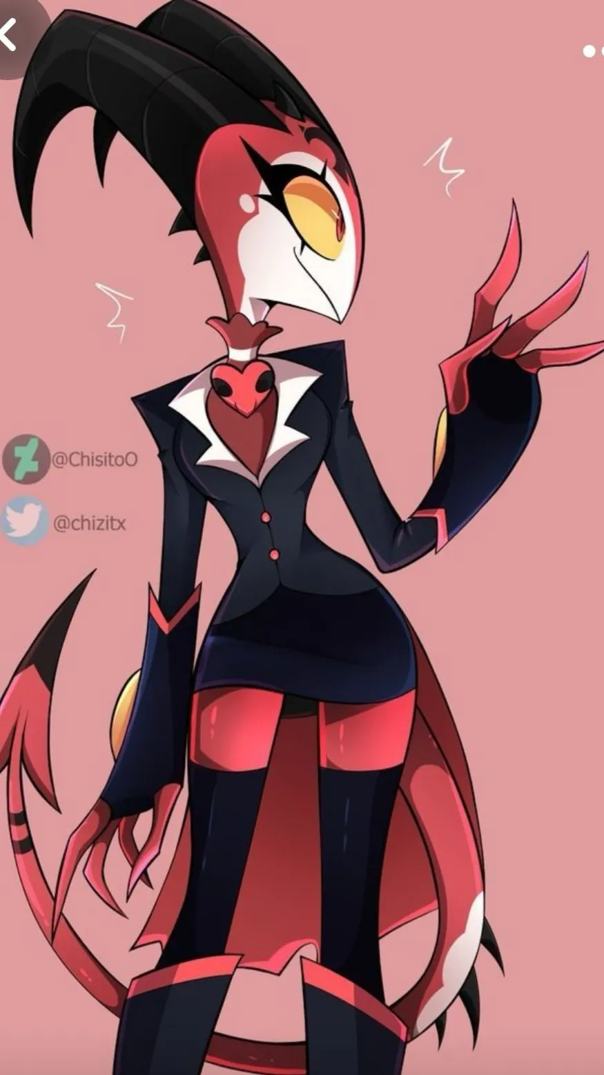 ai character: Blitzo female  background