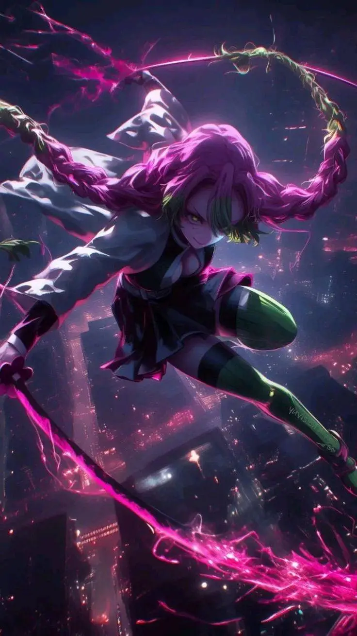 ai character: Mitsuri Kanroji  background