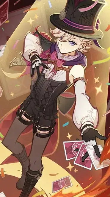 ai character: lyney 😜🤑😭🥀 background