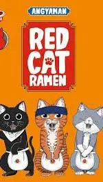 ai character: red cat ramen background