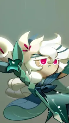 ai character: White lily cookie background