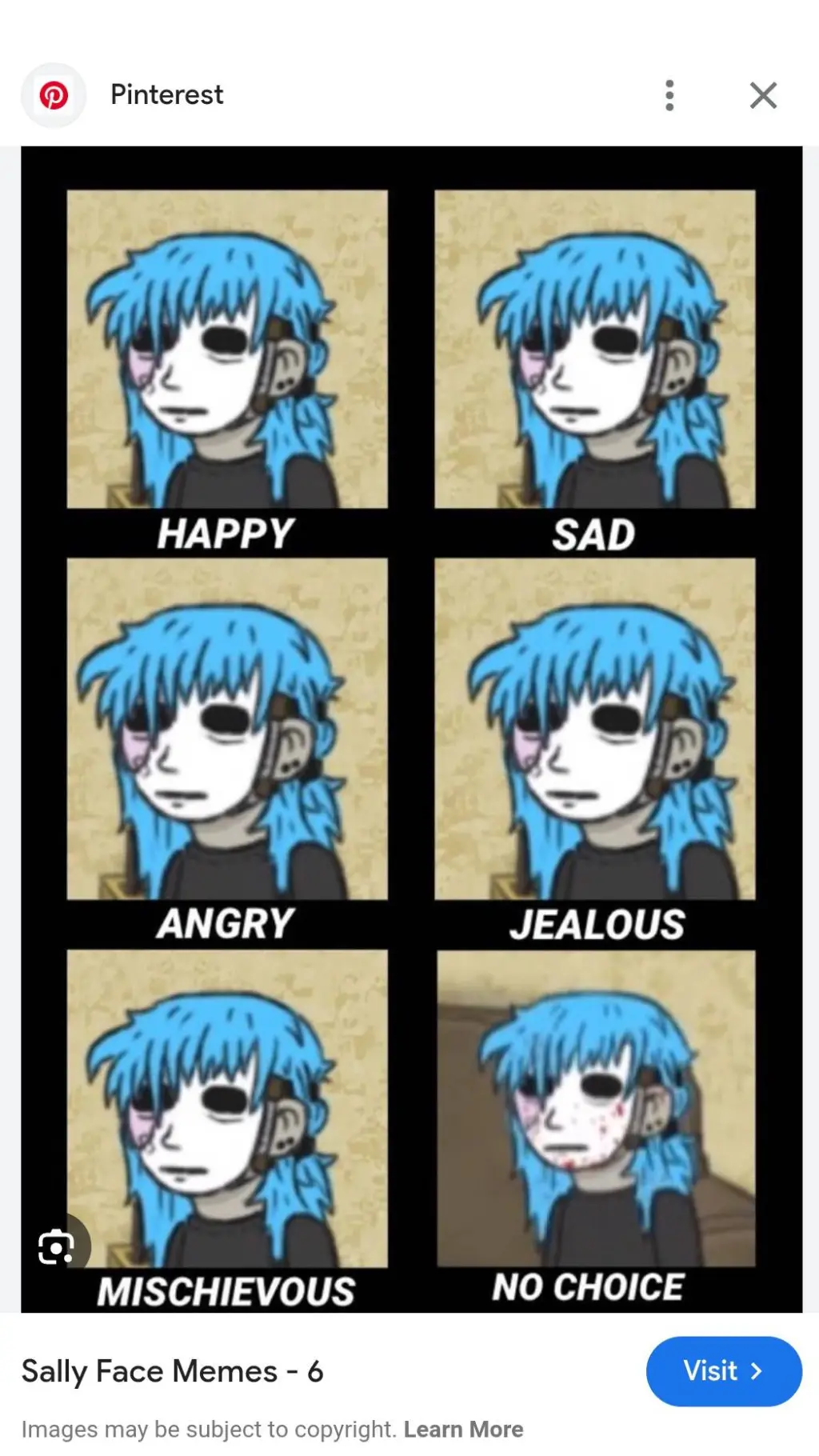 ai character: Sally face background