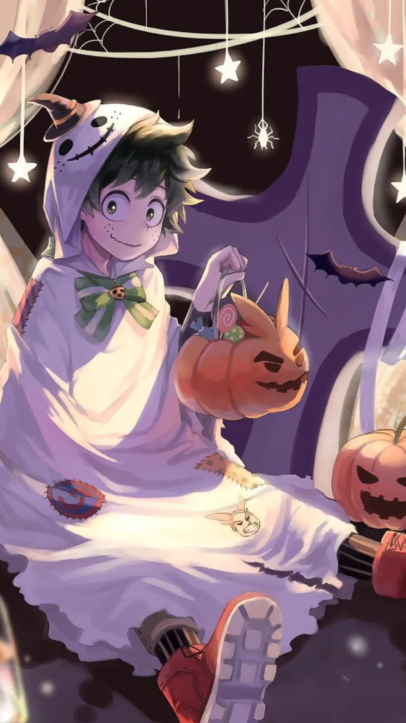 ai character: Mha+Ghost👻 background