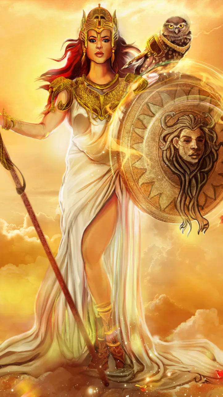 ai character: Athena Goddess background